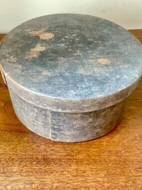 Antique Primitive Shaker Bentwood Pantry Box Rustic Dark Finish Copper Nails